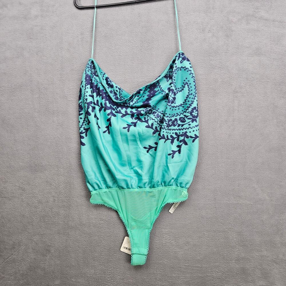 Free People Tie Back Bodysuit Satin Cowl‎ Neck Size Large